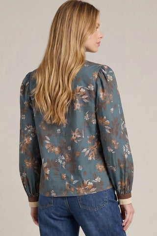She + Sky Tops - Blouse Long Sleeve Floral Printed Top