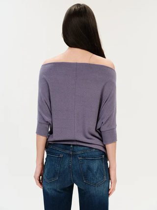 Six Fifty Clothing Tops - Blouse Anywhere Top Short Sleeve Dark Lavender