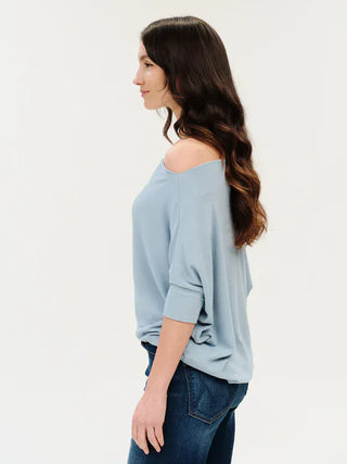 Six Fifty Clothing Tops - Blouse Anywhere Top Short Sleeve Starlight Blue