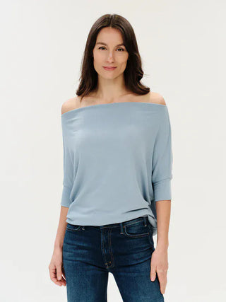 Six Fifty Clothing Tops - Blouse Anywhere Top Short Sleeve Starlight Blue