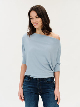 Six Fifty Clothing Tops - Blouse Sm Anywhere Top Short Sleeve Starlight Blue