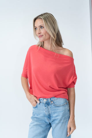 Six Fifty Clothing Tops - Blouse Sm Anywhere Top Short Sleeve Tangerine