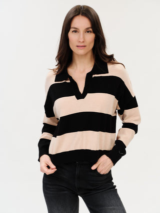 Six Fifty Clothing Tops - Sweaters Kate Striped Collared Sweater