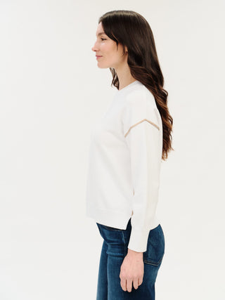 Six Fifty Clothing Tops - Sweaters Sable Crew Neck Exposed Seams Sweater