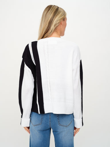 Six Fifty Clothing Tops - Sweaters Sale Ruby Striped Sweater White/Black