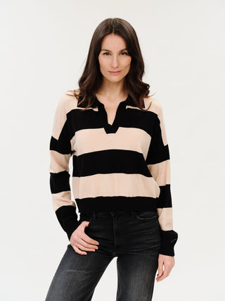 Six Fifty Clothing Tops - Sweaters Xsm Kate Striped Collared Sweater