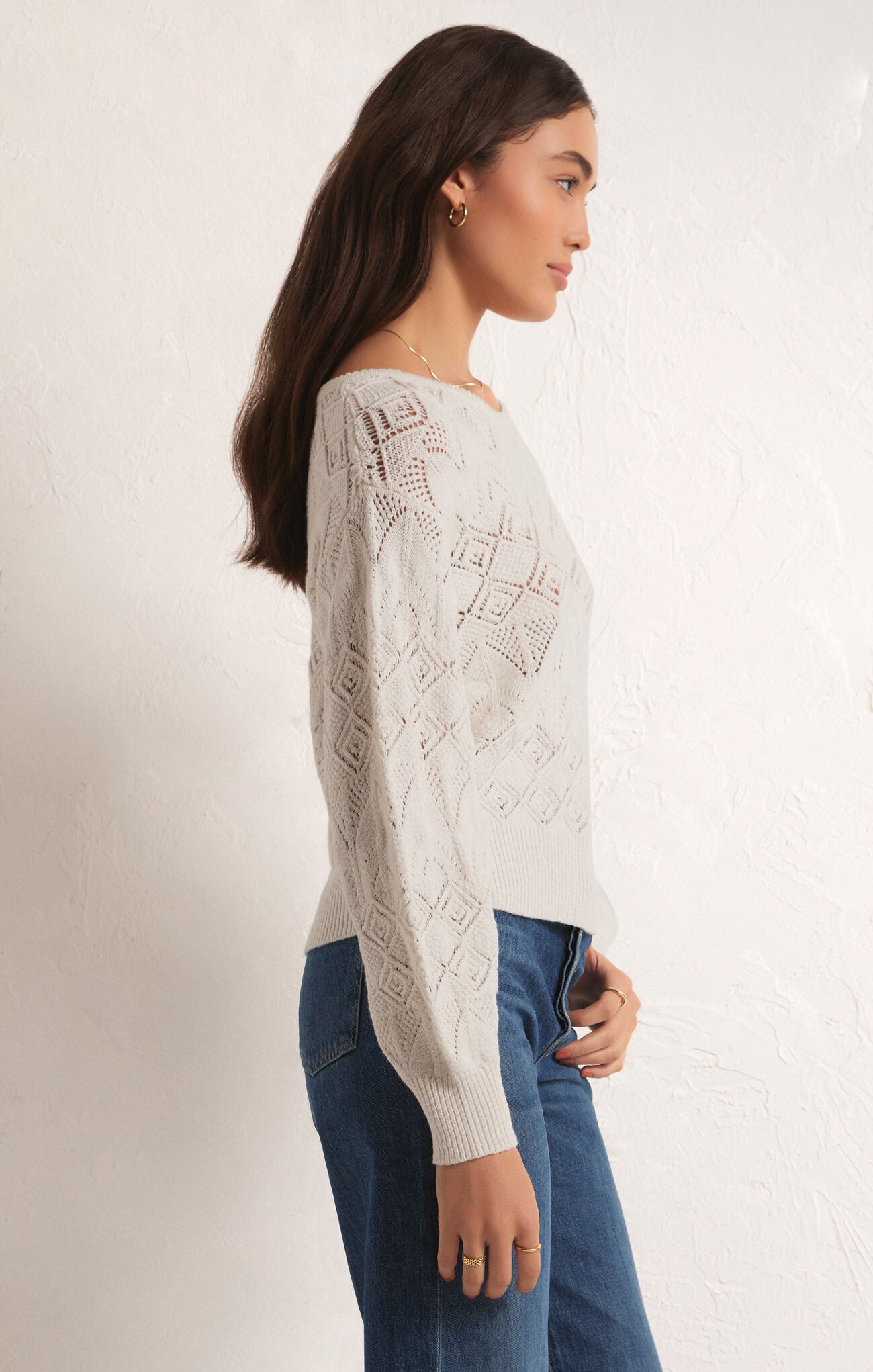 Kasia Long Sleeve Sweater White