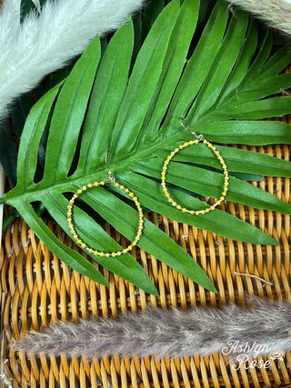 Southern Grace accessories-earrings Gold Beaded Hoops