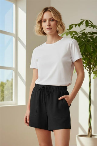 Staccato Bottoms - Shorts Sm Elastic Drawstring Waist w/Patch Pockets