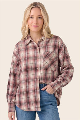 Staccato Tops - Shirts Long Sleeve Plaid Button Down Shirt