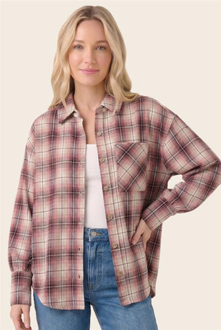 Staccato Tops - Shirts Long Sleeve Plaid Button Down Shirt