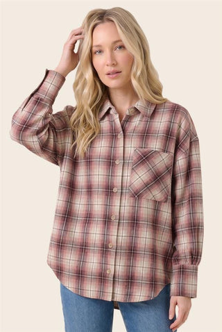 Staccato Tops - Shirts Sm Long Sleeve Plaid Button Down Shirt