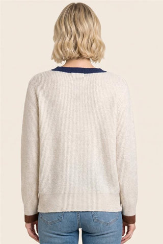 Staccato Tops - Sweaters Accent Color Henley Long Sleeve Sweater
