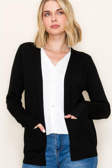 Staccato Tops - Sweaters Cardigan Sweater w/White Inner Layered Button Down