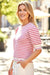 Staccato Tops - Sweaters Crew Neck Puff Sleeve Striped Sweater