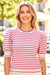 Staccato Tops - Sweaters Crew Neck Puff Sleeve Striped Sweater