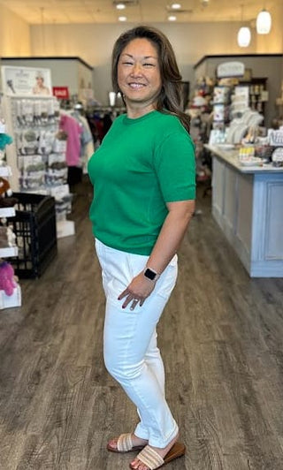 Staccato Tops - Sweaters Crew Neck Short Sleeve Sweater Green