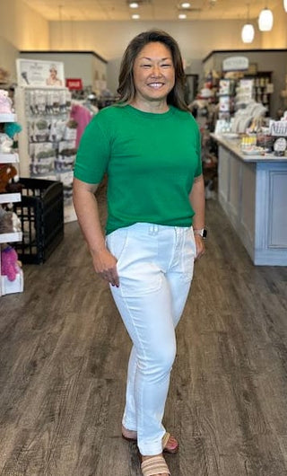 Staccato Tops - Sweaters Crew Neck Short Sleeve Sweater Green