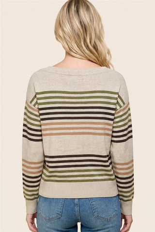 Staccato Tops - Sweaters Long Sleeve Multi Colored Striped Sweater