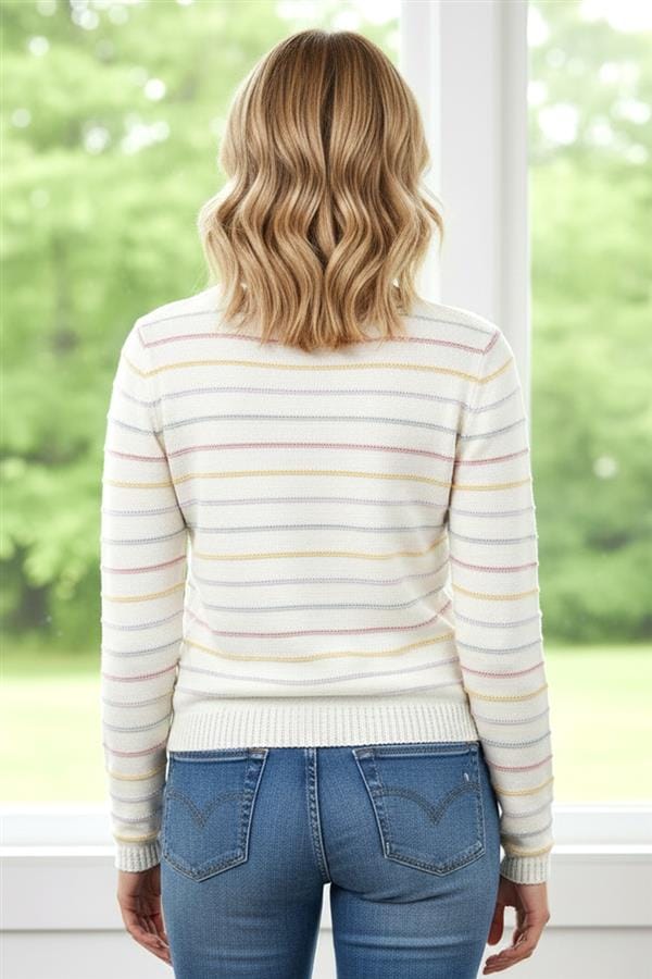 Staccato Tops - Sweaters Multi Color Striped Long Sleeve Sweater