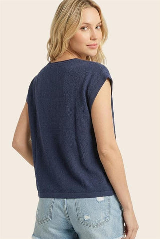 Staccato Tops - Sweaters Pointelle Short Sleeve Sweater