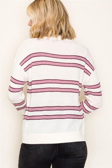 Staccato Tops - Sweaters Sale Crew Neck Long Sleeve Striped Sweater