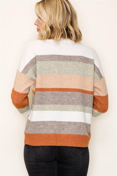 Staccato Tops - Sweaters Sale Multi Color Block Crew Neck Long Sleeve Sweater