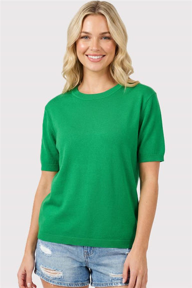 Staccato Tops - Sweaters Sm Crew Neck Short Sleeve Sweater Green