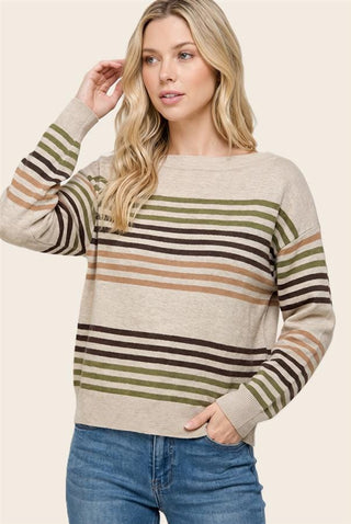 Staccato Tops - Sweaters Sm Long Sleeve Multi Colored Striped Sweater