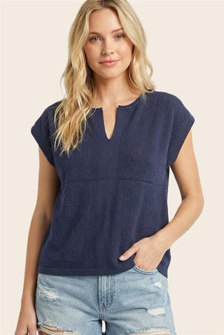 Staccato Tops - Sweaters Sm Pointelle Short Sleeve Sweater