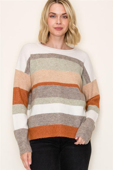 Staccato Tops - Sweaters Sm Sale Multi Color Block Crew Neck Long Sleeve Sweater