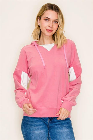 Staccato Tops - Sweatshirt Sm Brushed Color Blocked Hoodie Pink