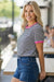 Staccato Tops - T-Shirts Final Sale Striped Navy Top w/Hot Pink Trim