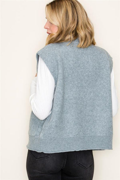 Staccato Tops - Vest Sale Mock Neck Sweater Vest Light Jade