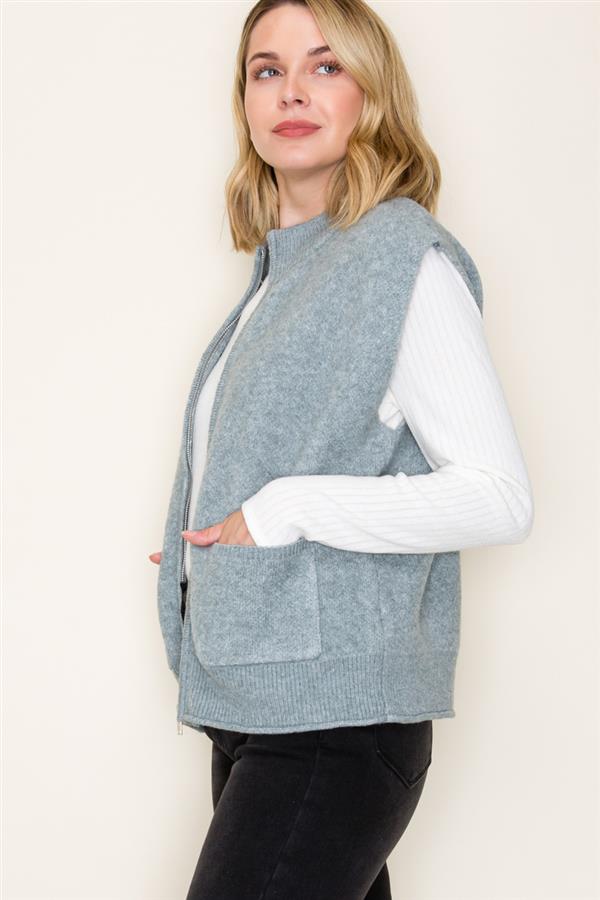 Staccato Tops - Vest Sale Mock Neck Sweater Vest Light Jade