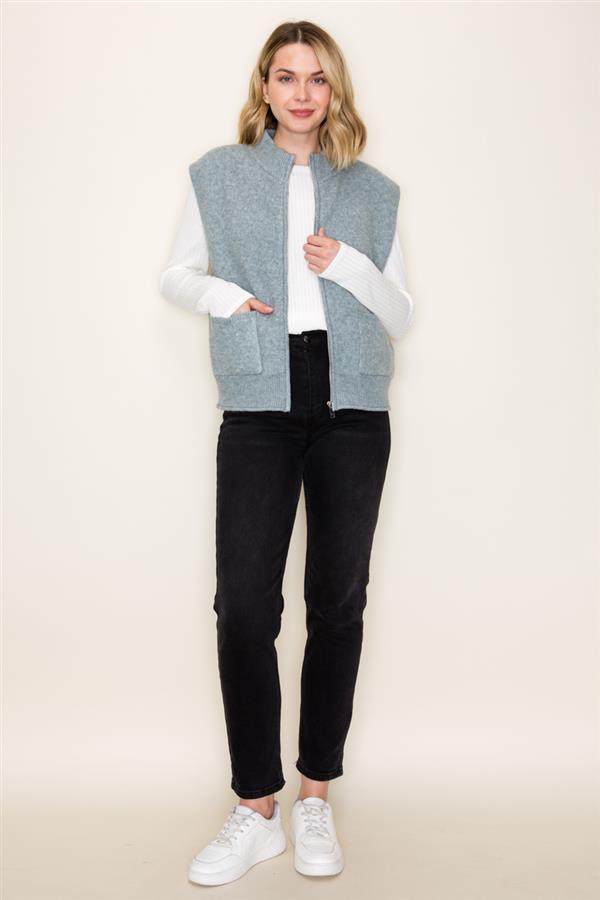 Staccato Tops - Vest Sale Mock Neck Sweater Vest Light Jade