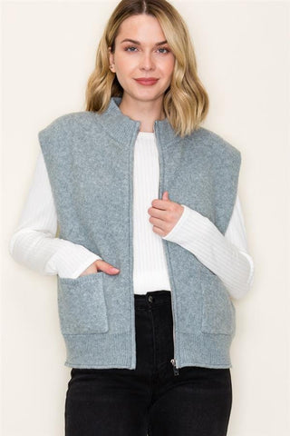 Staccato Tops - Vest Sale Mock Neck Sweater Vest Light Jade