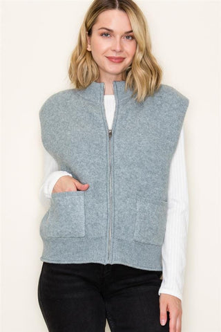 Staccato Tops - Vest Sm Sale Mock Neck Sweater Vest Light Jade
