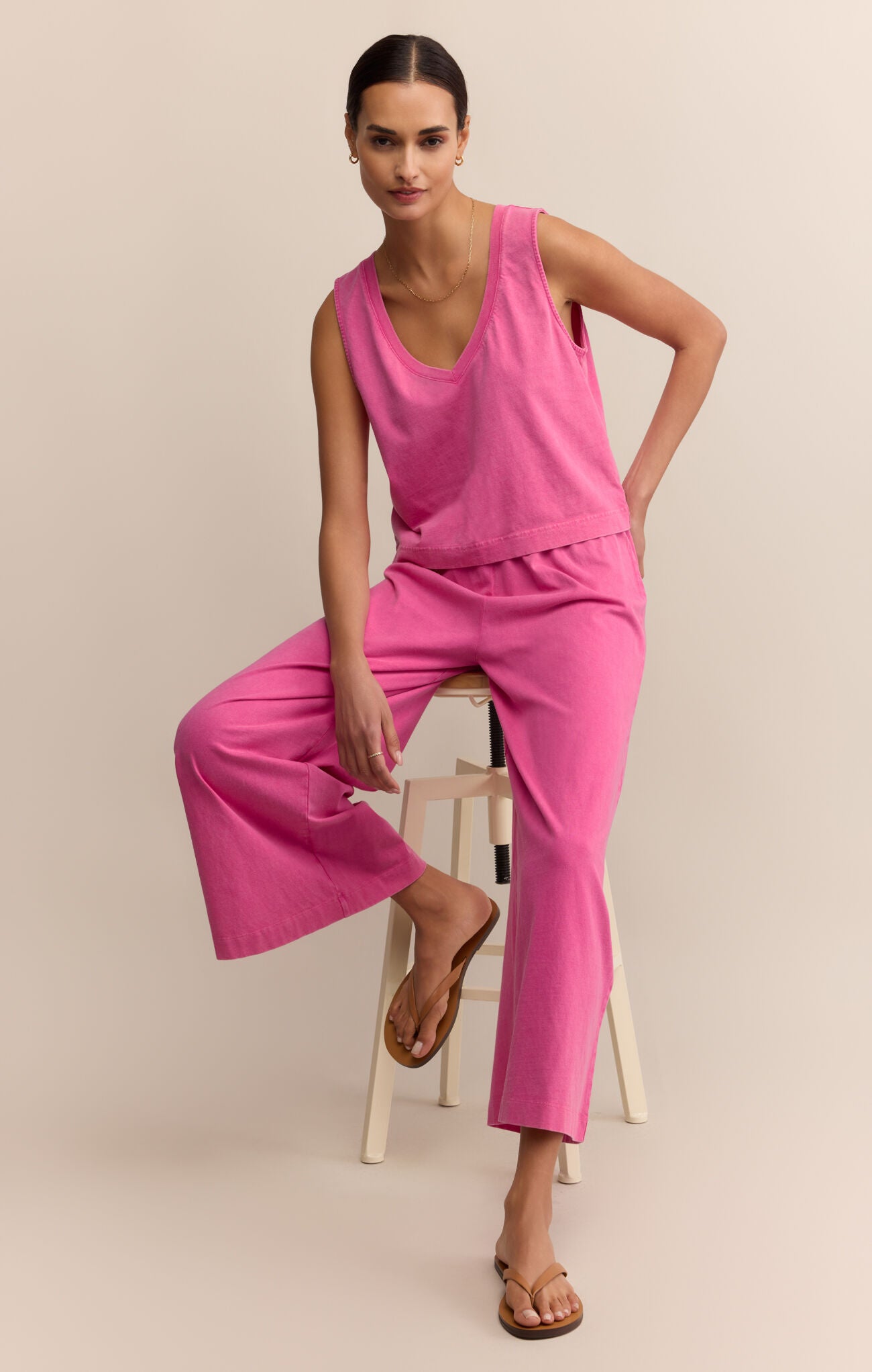 Final Sale Sloane V-neck Tank Top Island Pink