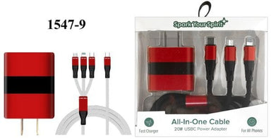 TechTrendz Home - Phone Accessories Red & Black Charging Set