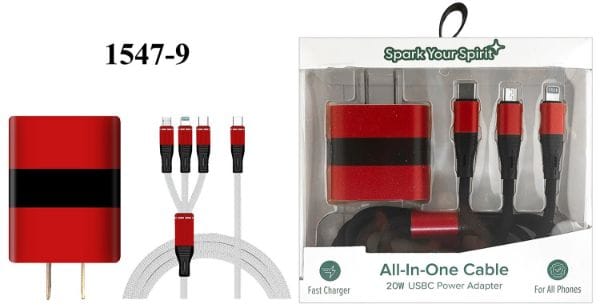 TechTrendz Home - Phone Accessories Red & Black Charging Set