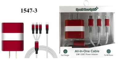 TechTrendz Home - Phone Accessories Red & White Charging Set
