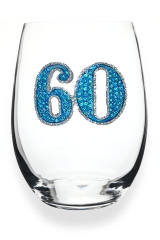 The Queens' Jewels Home - Drinkware 60th Birthday Stemless Wine Glass
