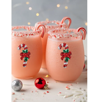 The Queens' Jewels Home - Drinkware Candy Cane Stemless Wine Glass