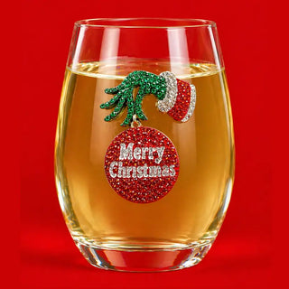 The Queens' Jewels Home - Drinkware Grumpy Christmas Stemless Wine Glass