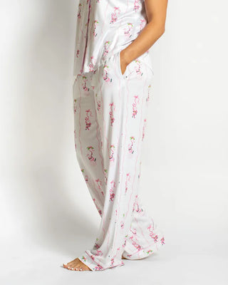 The Royal Standard Loungewear- Sleepwear - Bottoms Wrapped in Ribbons Sleep Pants White/Pink