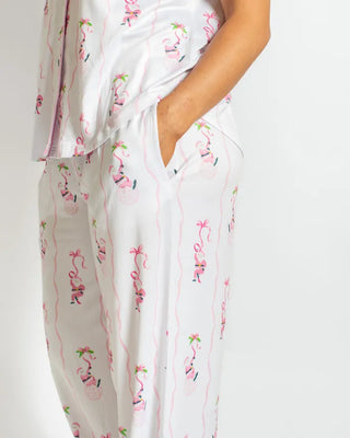 The Royal Standard Loungewear- Sleepwear - Bottoms Wrapped in Ribbons Sleep Pants White/Pink