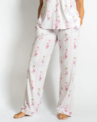 The Royal Standard Loungewear- Sleepwear - Bottoms Xsm Wrapped in Ribbons Sleep Pants White/Pink