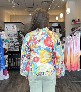 THML Tops - Blouse Floral Print Long Sleeve Top