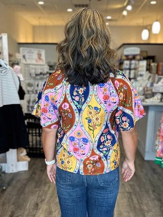 THML Tops - Blouse Floral Short Sleeve Top